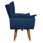 Poltrona Giratória Opala Suede Azul Marinho Base Pés Palito 2