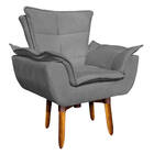 Poltrona Giratória Opala Suede Base Pés Palito 25 Cm - D'ross