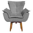 Poltrona Giratória Opala Suede Base Pés Palito 25 Cm - D'ross