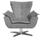 Poltrona Giratória Opala Suede Grafite Base Cromada D03 - D'r