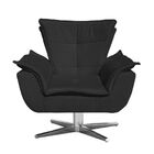 Poltrona Giratoria Opala Suede Preto Base Estrela Cromada D03