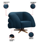 Poltrona Giratória Orgânica Com Balanço Kit 2 Tana Bouclê E03