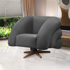 Poltrona Giratória Orgânica Com Balanço Kit 2 Tana Bouclê E03