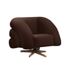 Poltrona Giratória Orgânica Com Balanço Kit 2 Tana Bouclê Mar