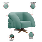 Poltrona Giratória Orgânica Com Balanço Tana Bouclê E03 - D'r