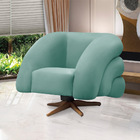 Poltrona Giratória Orgânica Com Balanço Tana Bouclê E03 - D'r