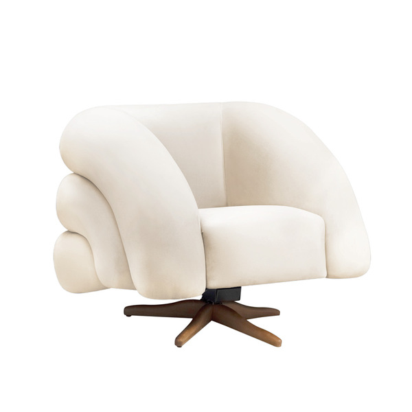 Poltrona Giratória Orgânica Com Balanço Tana Bouclê E03 - D'r