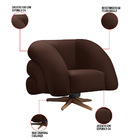 Poltrona Giratória Orgânica Com Balanço Tana Bouclê E03 - D'r