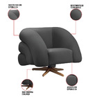 Poltrona Giratória Orgânica Com Balanço Tana Bouclê E03 - D'r