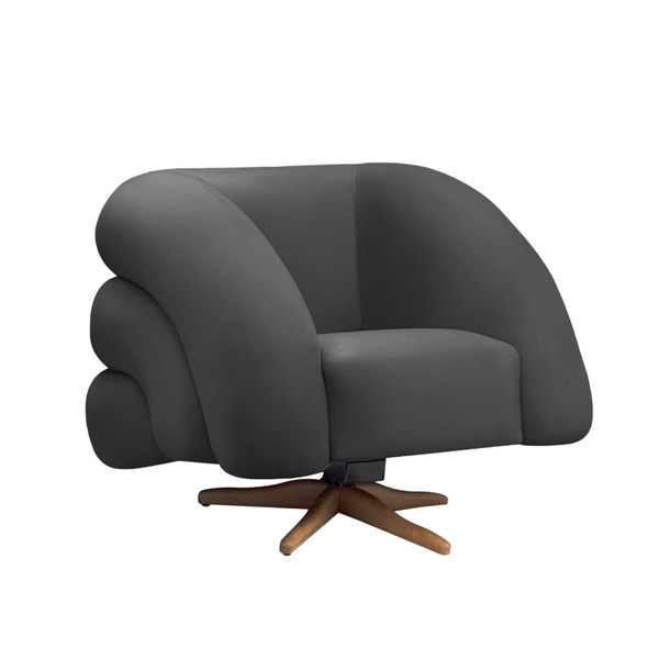 Poltrona Giratória Orgânica Com Balanço Tana Bouclê E03 - D'r