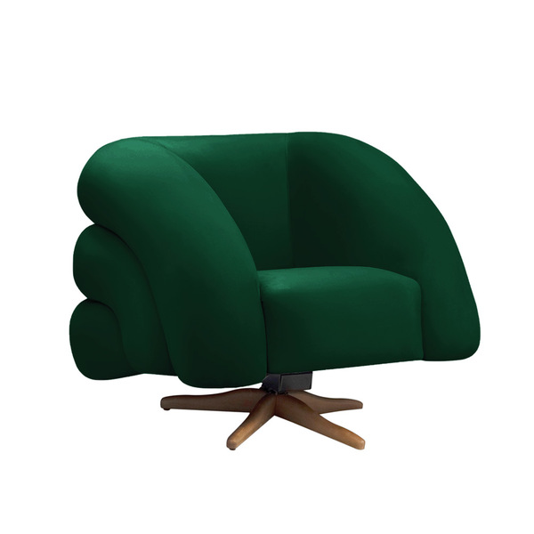 Poltrona Giratória Orgânica Com Balanço Tana Bouclê E03 - D'r