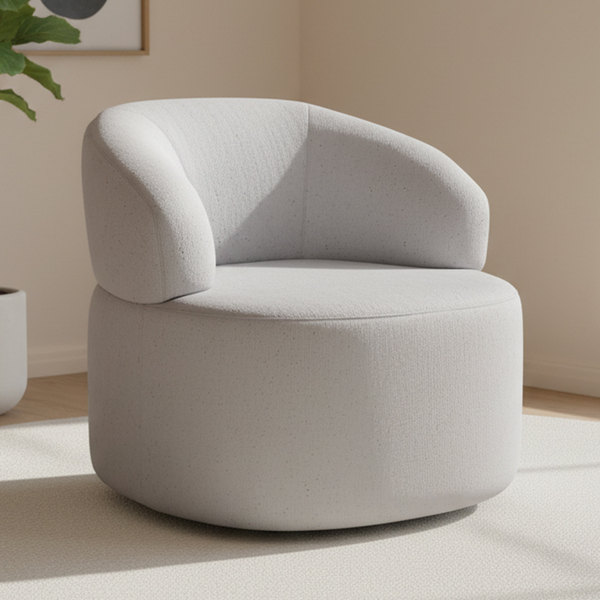 Poltrona Giratória Orgânica Para Sala De Estar Living Helena