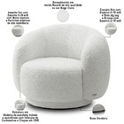 Poltrona Giratória Orgânica Para Sala Living Elodie M05 Boucl