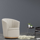 Poltrona Giratória Ouro Fosco Évora Bouclé Bege - Nexta Casa