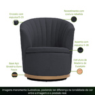 Poltrona Giratória Ouro Fosco Évora Bouclé Cinza Azulado - Ne