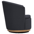 Poltrona Giratória Ouro Fosco Évora Bouclé Cinza Azulado - Ne