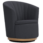 Poltrona Giratória Ouro Fosco Évora Bouclé Cinza Azulado - Ne