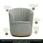 Poltrona Giratória Ouro Fosco Évora Bouclé Verde - Nexta Casa