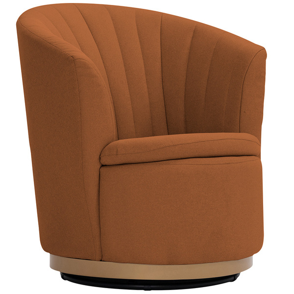 Poltrona Giratória Ouro Fosco Évora Poliéster Camel - Nexta C