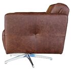 Poltrona Giratória Para Sala De Estar Astana Couro Tabaco G40