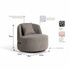 Poltrona Giratória Para Sala De Estar Laila Branco/ Preto