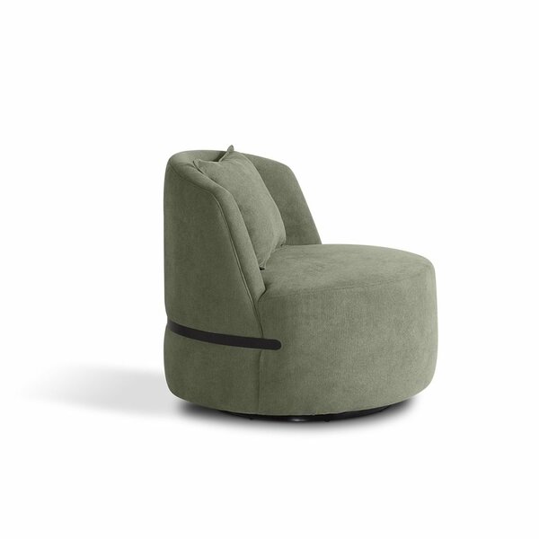 Poltrona Giratória Para Sala De Estar Laila Verde/preto