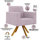 Poltrona Giratória Sala De Estar Base De Madeira Helô L02 Bou