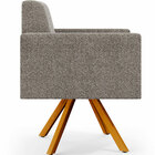 Poltrona Giratória Sala De Estar Base De Madeira Helô L02 Bou