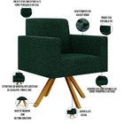 Poltrona Giratória Sala De Estar Base De Madeira Helô L02 Bou