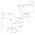 Poltrona Giratória Sala De Estar Base De Madeira Helô L02 Bou