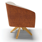 Poltrona Giratória Stella Corano Nozes Com Veludo Prata Luxo