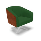 Poltrona Giratória Stella Corano Nozes Com Veludo Verde Luxo