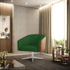 Poltrona Giratória Stella Corano Nozes Com Veludo Verde Luxo