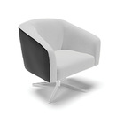 Poltrona Giratória Stella Corano Preto Com Linho Cinza A05 Ba