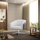 Poltrona Giratória Stella Corano Preto Com Linho Cinza A05 Ba