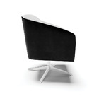 Poltrona Giratória Stella Corano Preto Com Linho Cinza A05 Ba