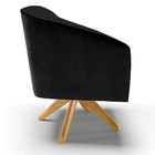 Poltrona Giratória Stella Corano Preto Com Linho Preto A79 Ba