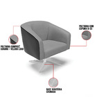 Poltrona Giratória Stella Corano Preto Com Veludo Grafite Lux