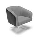 Poltrona Giratória Stella Corano Preto Com Veludo Grafite Lux