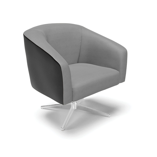 Poltrona Giratória Stella Corano Preto Com Veludo Grafite Lux