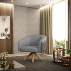 Poltrona Giratória Stella Corano Preto Com Veludo Grafite Lux