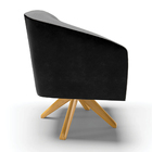 Poltrona Giratória Stella Corano Preto Com Veludo Grafite Lux