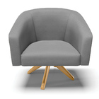 Poltrona Giratória Stella Corano Preto Com Veludo Grafite Lux