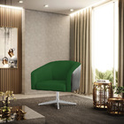 Poltrona Giratória Stella Corano Preto Com Veludo Verde Luxo