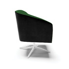 Poltrona Giratória Stella Corano Preto Com Veludo Verde Luxo