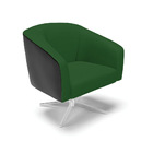 Poltrona Giratória Stella Corano Preto Com Veludo Verde Luxo