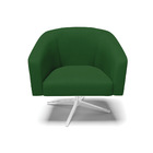 Poltrona Giratória Stella Corano Preto Com Veludo Verde Luxo