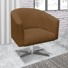 Poltrona Giratória Stella Linho Grosso Dourado A102 Base Crom