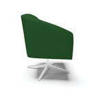 Poltrona Giratória Stella Veludo Verde A136 Luxo Base Cromada