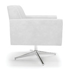 Poltrona Giratória Viena Gomada Corano Branco Base Cromada